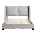 thumbnail image 2 of Bowery Hill Fabric Upholstered Platform Queen Bed in Light Gray, 2 of 12
