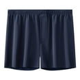 thumbnail image 2 of zeranth Men Summer Ice Silk Shorts Briefs Mid-rise Elastic Waistband Seamless Thin Underwear Loose Fit Wide Leg Sleeping Shorts, 2 of 7
