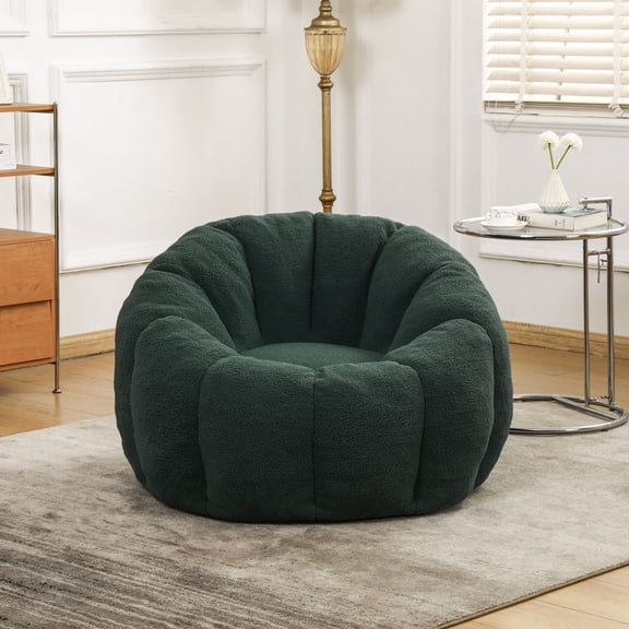 Bean Bag Chair, Bean Bag Sofa Chair with Armrests Stuffed High-Density Foam, Lazy Sofa Comfy Chairs Beanbag Chair for Adults in Living Room, Bedroom Reading (Green)