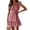 Brick red, variant on Summer Women deep V Neck Mini Dress Ruffle Flutter Sleeve Polka Dot Dresses