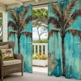 thumbnail image 3 of Boho Coastal Beach Outdoor Curtains for Patio Waterproof,Windproof Privacy Curtains with Weighted Bottom,Summer Ocean Tropical Tree Flower Outside Drapes for Picnic Garage Yard Cabana 54"x95" 1 Panel, 3 of 8