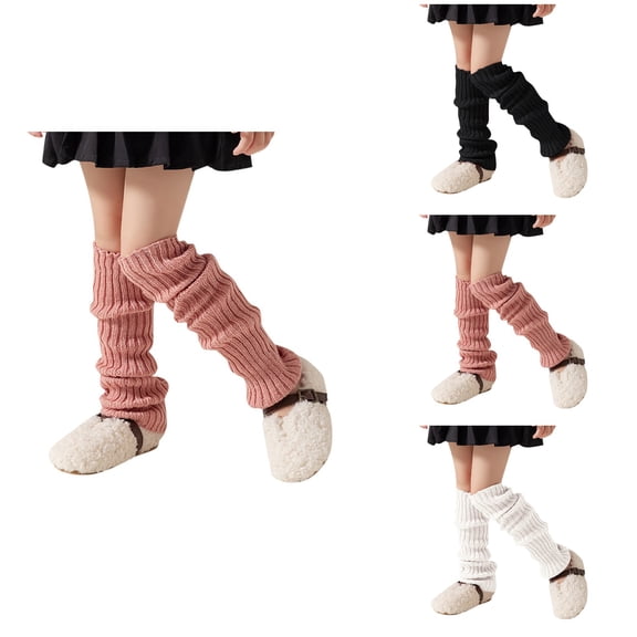 Kids Knitted Leg Warmers, Loose Knee-High Socks for Girls, Thick Winter Ankle Warmers, Long Leg Warmer Socks for Women