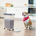 thumbnail image 2 of IRIS USA 37.5 Lbs / 47 Qt WeatherPro Airtight Pet Food Storage Container with Attachable Casters, For Dog Cat Bird and Other Pet Food Storage Bin, Keep Fresh, Translucent Body, Easy Mobility, Navy, 2 of 4