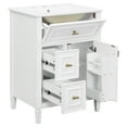 thumbnail image 3 of YIYADO Bathroom Storage Cabinet, Bathroom Vanity with Sink, Flip-Top Drawers, Drawers, Adjustable Shelves, Solid Wood and MDF, White, 3 of 6