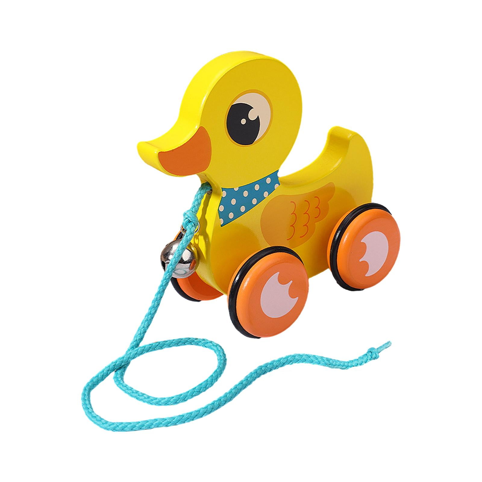 Arrastre Bebe Año Juguete Empujar Para Niños Pato De Madera