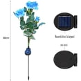 thumbnail image 3 of Luces solares para jardín exterior, lámparas solares LED con forma de rosa con flor más grande y panel solar más ancho, decoración impermeable para jardín, césped, patio y camino (azul), 3 of 5