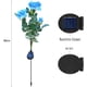 thumbnail image 3 of Luces solares para jardín exterior, lámparas solares LED con forma de rosa con flor más grande y panel solar más ancho, decoración impermeable para jardín, césped, patio y camino (azul), 3 of 5