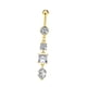 thumbnail image 2 of Piercing para el ombligo con colgante, ideal como regalo de moda o para decorar el ombligo. Dorado, 2 of 9
