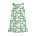 thumbnail image 3 of LTTVQM Girls Easter Dress Bunny Egg Print Happy Sleeveless Sundress Casual Crewneck Midi Dresses Fashion Church Dresses Light Green 9-10 Years, 3 of 5