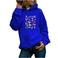 thumbnail image 2 of Tbopshirt Tops for Women,Fashion Women Long Sleeve Butterfly Print Hooded Pocket Casual Sweatshirt Top Shirt, 2 of 5