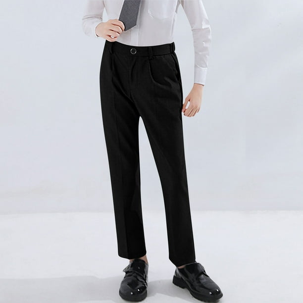 Boys Dress Pants Adjustable Waist Straight Leg Trousers Slim Fit Flat Front  School Uniform Pants 3Y-16Y - Walmart Business Supplies
