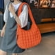 thumbnail image 4 of Bolso de mano acolchado de gran capacidad, bolso de compras informal, elegante, de nailon suave y morado, bolso de hombro acolchado, bolso de mano de tendencia simple para mujer, 4 of 5