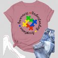 thumbnail image 2 of JAKANYQ T-Shirts pour Femmes T-Shirt d'Été Décontracté Col Rond Imprimé Lettre T-Shirt Polyvalent, 2 of 3