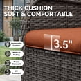 thumbnail image 6 of MeetLeisure 2 Piece Wicker Patio Furniture Set, Swivel Rocker Chair with Side Table, High Back, Deep Seating, Wide Armrest, Thick Cushions for Deck Porch, Orange, 6 of 10