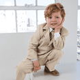 thumbnail image 3 of Suit The Boyz Boys 5-Piece Wedding & Ring Bearer Formal Suit Set - Leo Sand (Toddler), 3 of 3