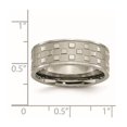thumbnail image 2 of Titanium Polished and satin 8mm Satin and Polished Checkered Band Ring Size 14 Ring for Women and Men, 2 of 2
