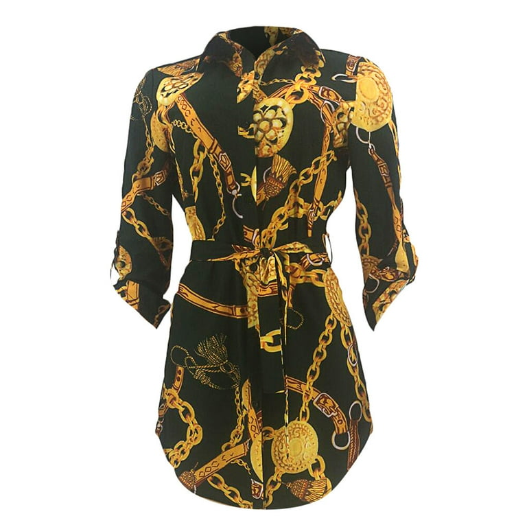 Ladies chain print dress hotsell