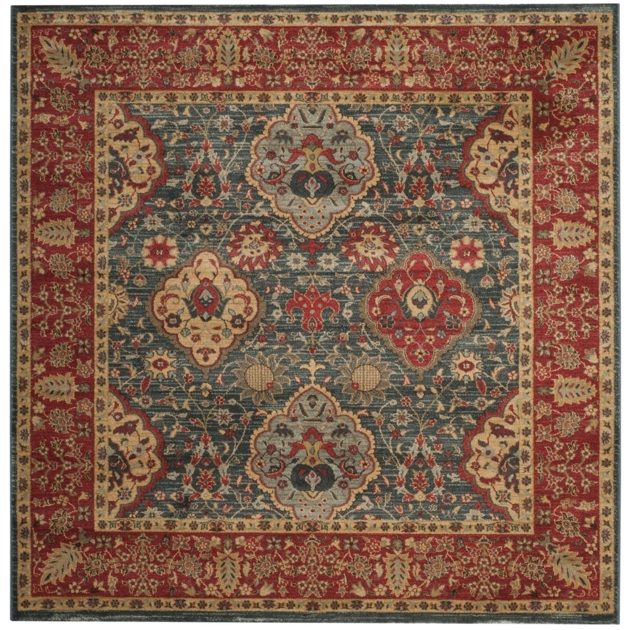 SAFAVIEH Mahal Napier Alfombra Oriental para Ãrea, Azul Marino/rojo, 9' x 12'