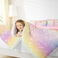 thumbnail image 4 of Homewish Kawaii Girls Letter P Bedding Comforter Set for Kid, Cartoon Monogrammed Twin Comforter Sets, Bling Stars Rainbow Reversible Bedding Set, Super Cozy Room Decor, 2pcs, 4 of 8