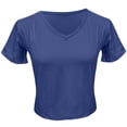 thumbnail image 5 of WCJM Women's Short Sleeve Loose Casual T-Shirt Tee Tops Twist Knotted Women's Short Sleeve T-Shirt Women's Soft Workout Slim Casual Short Sleeved V Neck Crop Tops, 5 of 5