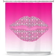 Shower Curtains 70" x 93" from DiaNoche Designs by Susie Kunzelman - Lips Hot Pink