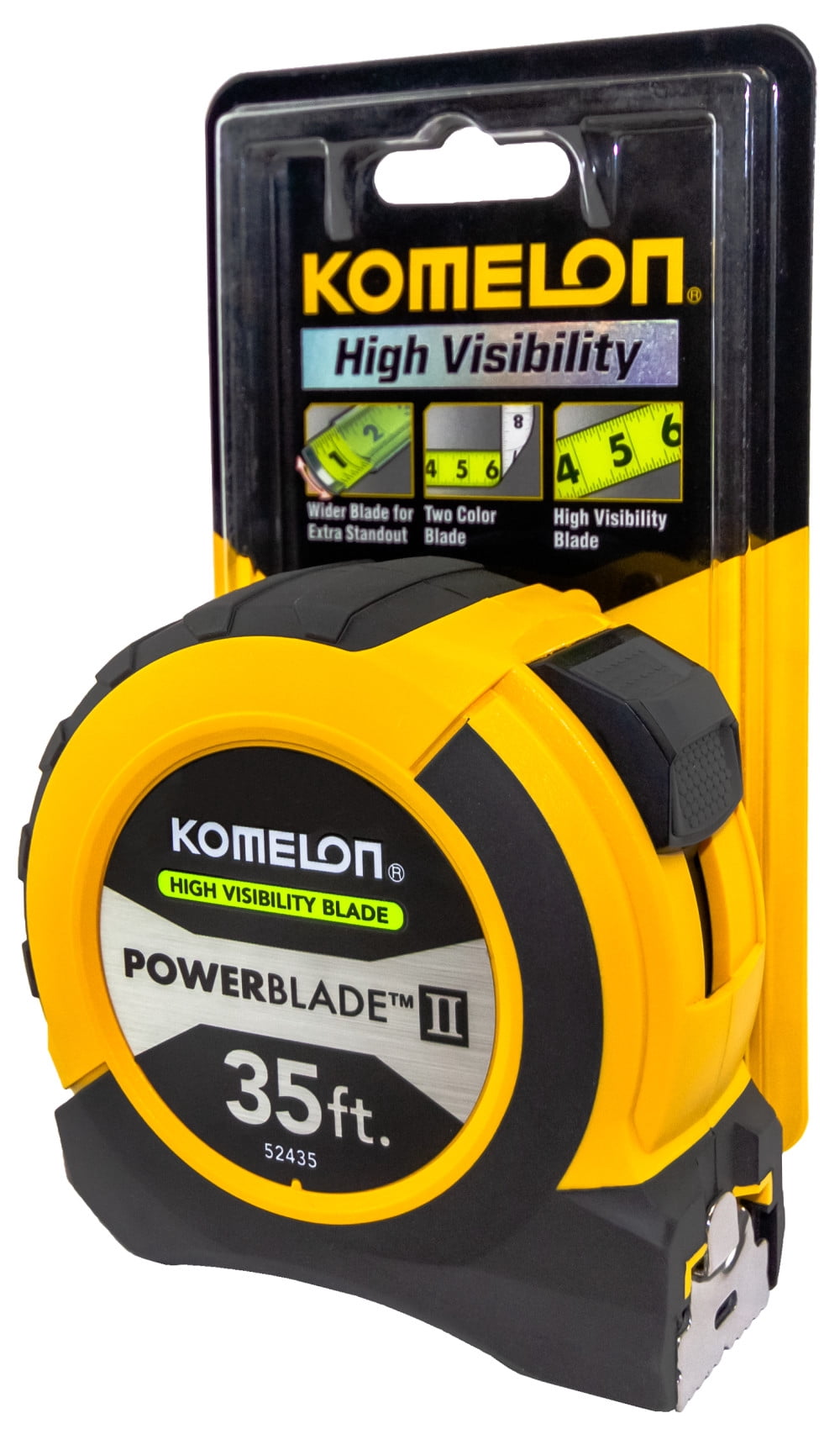 Komelon 52435 Powerblade II Tape Measure, Small, White/Black
