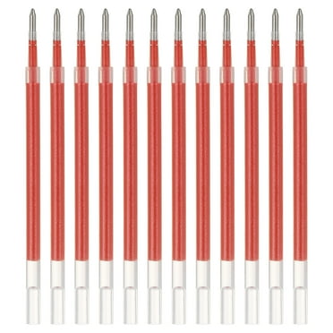 Uxcell 12 Pcs 0.5mm Medium Point Glitter Coloring Pen Ink Gel Pen Refills, Red