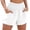 White, variant on KIHOUT Women's Solid Color Smocked Elastic Waist Linen Blend Shorts - Side Pockets, Casual Beach & Daily Wear
