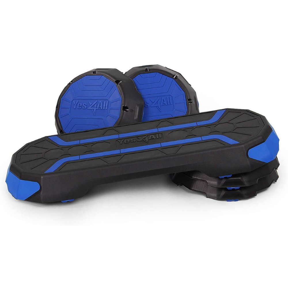 Yes4All Premium Aerobic Step Platform for Workouts and Step Training (Dark Blue)