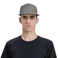 thumbnail image 4 of ZICANCN Alphabet R Pattern Baseball Caps, Trucker Hats for Men And Women, Adjustable Breathable Flat Caps, Gray, 4 of 6