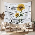 thumbnail image 2 of Sunflower Tapestry for Bedroom Wall Hanging Tapestry, Pastoral Farmhouse Botanical Floral Wooden Ceiling Backdrop Tapestries Poster Blanket Wall Decor for Teens Room Living Room Dorm 59" x 90", 2 of 8