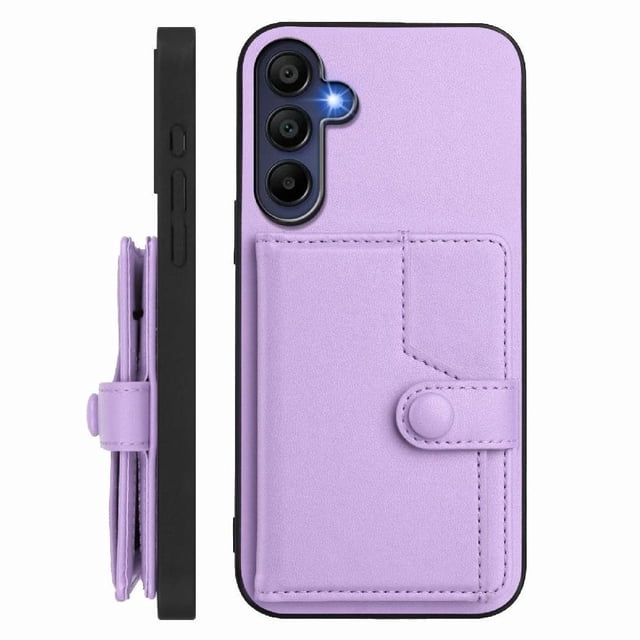FOXDOCK Case for SAMSUNG Galaxy A16 RFID-Blocking Card Holder - Stylish Button Closure Design