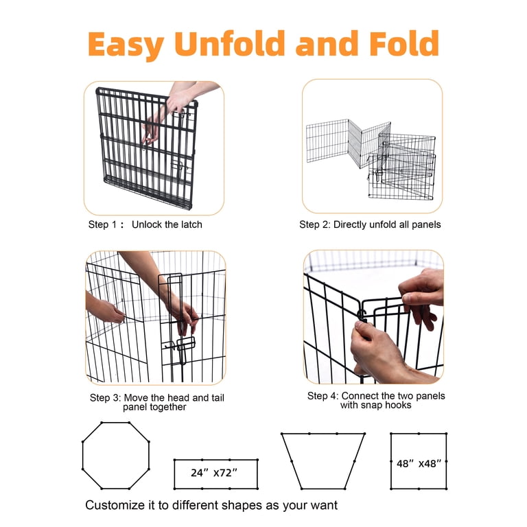 Max & Marlow 8-Panel Metal Playpen, 18" Height photo 5