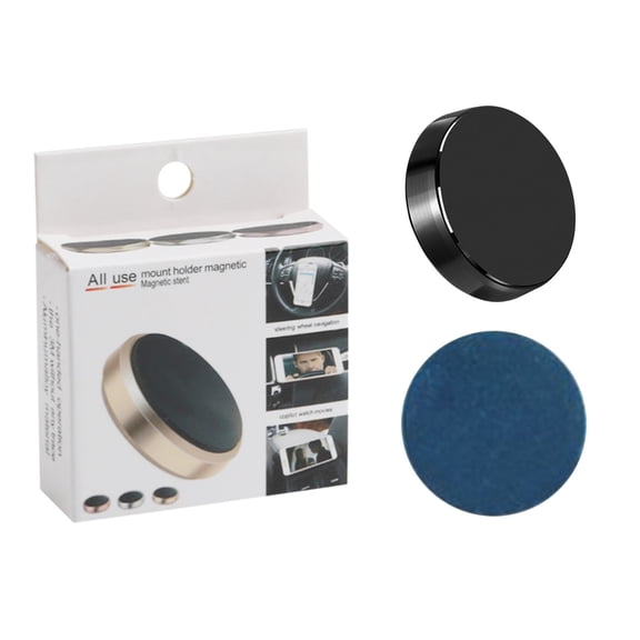 Mini Phone Holder - Strong Adhesive, 360° Rotating, for Car/Wall/Desk, Aluminum Alloy, Easy Install, 3.3x0.8cm - Hands-Free Viewing
