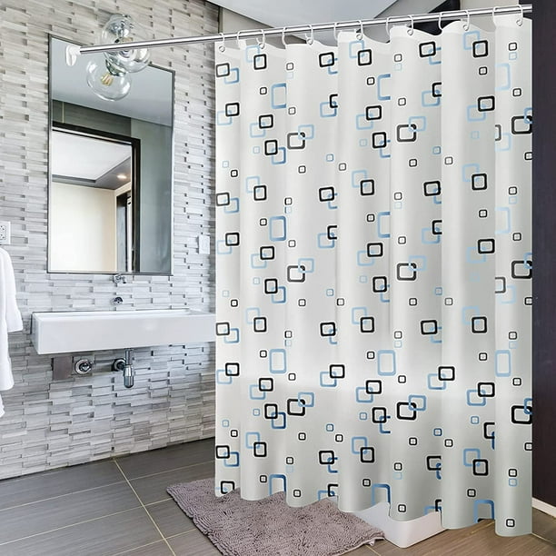 Cortina de ducha de 200 x 200 cm, antimoho, antibacteriana, impermeable y lavable, ideal para bañera y baño.