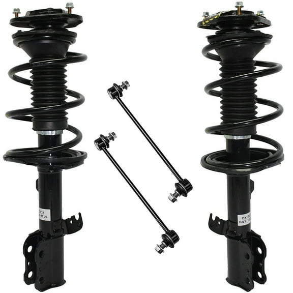 Detroit Axle - Front Struts Sway Bars for 2003-2008 Toyota Corolla Complete 2 Struts w/ Coil Springs 2 Sway Bars 2004 2005 2006 2007 Replacement Ready Strut Suspension Shock Kit