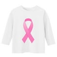 thumbnail image 4 of Feancey Girls Cute Tops Pink Ribbon 3/4 Sleeve Graphic Tee Breast Cancer Awareness Tshirts for Toddler Girl Crewneck Loose Blouses White 10-11 Years, 4 of 5