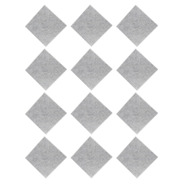 Injueey 12 bolsas de algodón absorbente de sonido de fibra de poliéster de estructura compacta para decoración de paredes tablero de Decoración del hogar gris