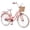 Peach, variant on 24 Inch Girls Vintage Cruiser Bike, Single-Speed Bicycle with Wicker Basket and Rear Rack with Cushion,High Carbon Steel Frame Comfort City Commuter