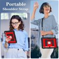 thumbnail image 5 of Case For iPad 2025 / 2022,Anti Drop Silicone+PC Layer Protective Case Hidden Large Bracket ,Shoulder Strap, Heavy Duty Shockproof Three Proof Tablet Protective Case,Red,For iPad 2025 / 2022, 5 of 7
