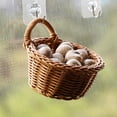 thumbnail image 4 of Hanging Woven Storage Basket, Artificial Wicker Storage Basket Portable Flower Plants Fruit Basket, Wall Mounted Storage Basket for Home Garden Farmhouse, 4 of 5