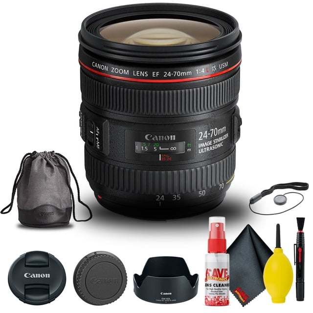 Canon EF 24-70mm F/4L IS USM Lens (6313B002) + Filter Kit + Cap Keeper + More(International Model)