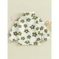 thumbnail image 4 of JYYYBF Toddler Baby Girls Fleece Coat Flower Print Stand Collar Quarter-Zip Pullover Sweatshirt Plush Jacket Winter Warm Outerwear, 4 of 6