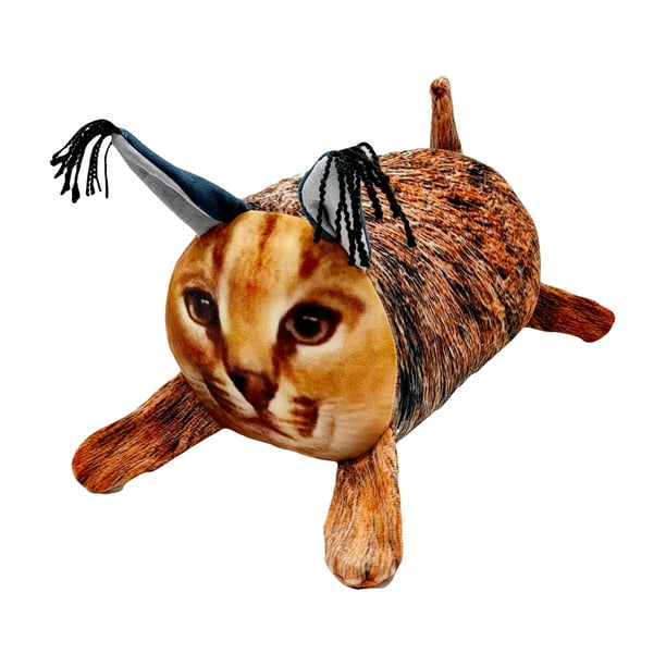 3D Huge Cylindrical Cat Plush Games Leptailurus Serval Cat Stuffed Animals Kawaii Plushie Big