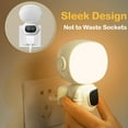 thumbnail image 4 of Pebbuoy LED Night Light Plug-in with Clock Remote Control Flicker Free Eye Protection 3 Light Colors Dimmable Night Lamp, 4 of 6