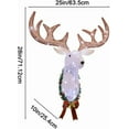 thumbnail image 3 of Light-Up Reindeer Head Christmas Wreath – Outdoor Wall Decoration with Glowing Iron Antlers – Festive Holiday Deer Ornament for Porch, Door, or Garden, 3 of 5