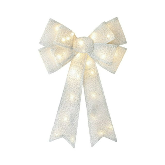 LNGOOR Large Christmas Tree Bows Christmas Wreath Bows Christmas LED Wreath Bows Indoor And Outdoor Christmas Decorations With Warm LED Lights Christmas Tree Tops. on Clearance