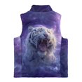 thumbnail image 5 of Xixirimido White Tiger Galaxy Pattern Kids Zip-up Vest for Girls Boys Sleeveless Fleece Vest with Pockets Stand Collar Jacket Kids Fall Winter Outwear for 3T, 5 of 6