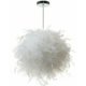 thumbnail image 1 of Lámpara colgante de techo con plumas de diseño elegante, iluminación suave para sala de estar, comedor, pasillos, dormitorios, plumas de pavo blancas de 30 cm con anillo de reducción, 1 of 5