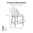 thumbnail image 6 of Lalia Modern Upholstered Curved Back Counter Height Bar Stool with Metal Frame, Gunmetal, 6 of 9